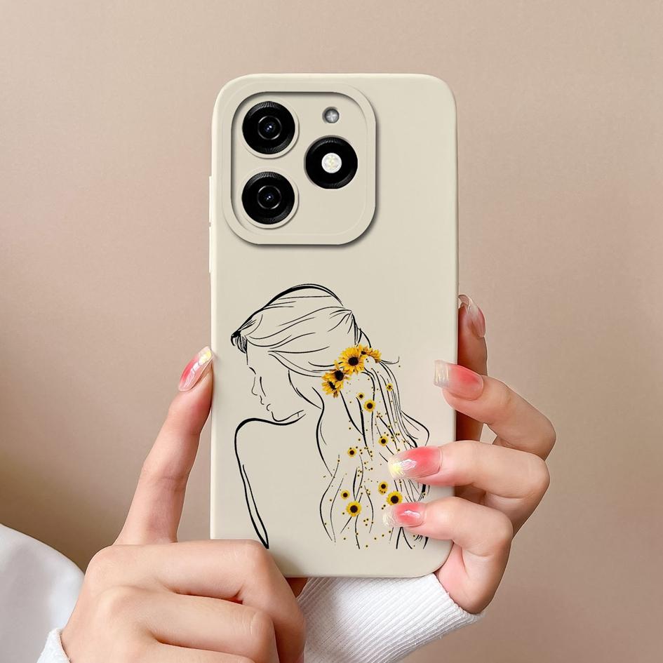 Для Tecno Pova 6 Pro 5G Pop 8 Spark 20C 20 Itel A70 A18s Чехол для телефона Модный чехол для девочек и мальчиков Высококачественный противоударный мягкий жидкий силиконовый корпус