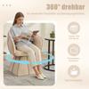 Swivel Chair, Suitable for Adults and Teenagers. Ergonomically Shaped with High Backrest, Ideal for Bedroom and Living Room (Chenille in Camel Brown)