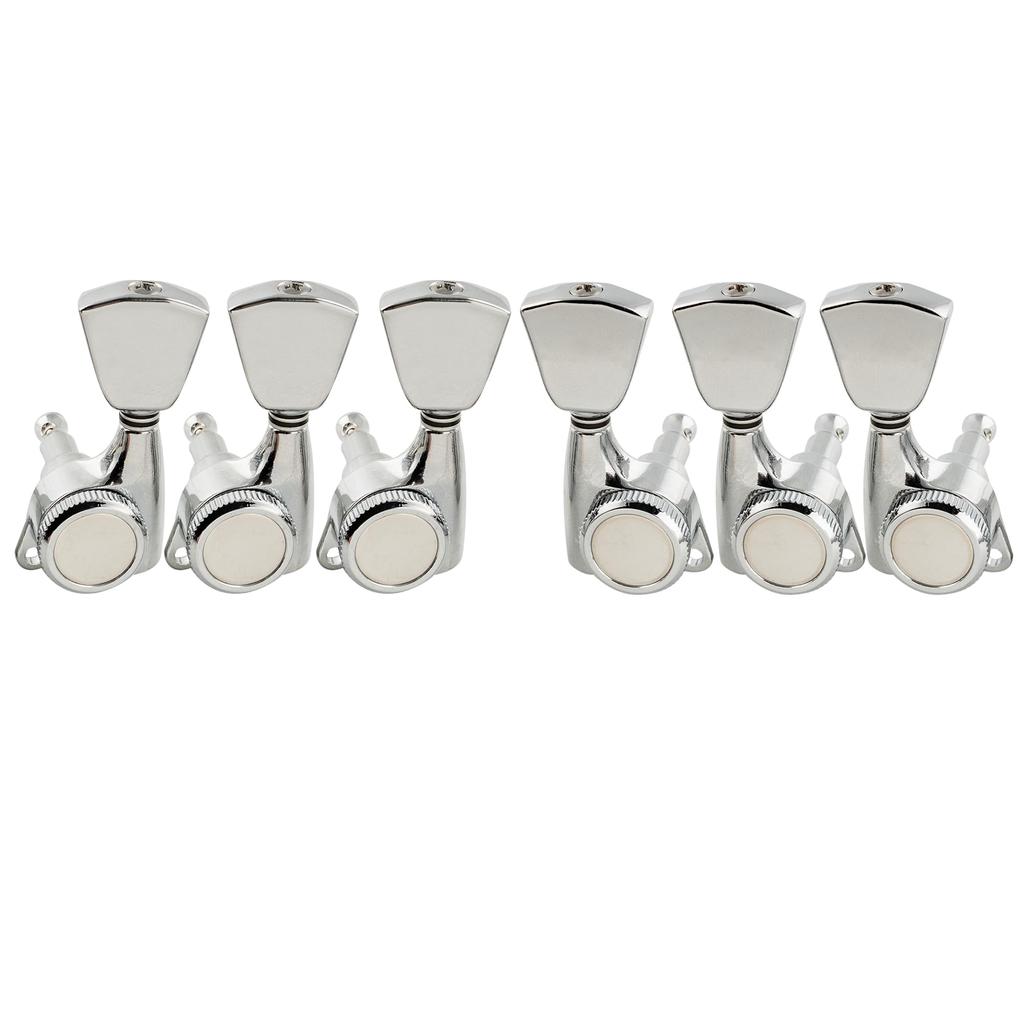 Musiclily Pro L3R3 Locking Tuners for Electric and Acoustic Guitars with Chrome Keystone Buttons