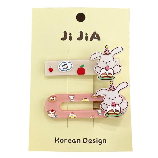 2/3Pcs Girl Hairpins Cats Puppies Rabbits Bread Pattern Hair Clips Smooth Edges Side Bang Hair Pins Hair
