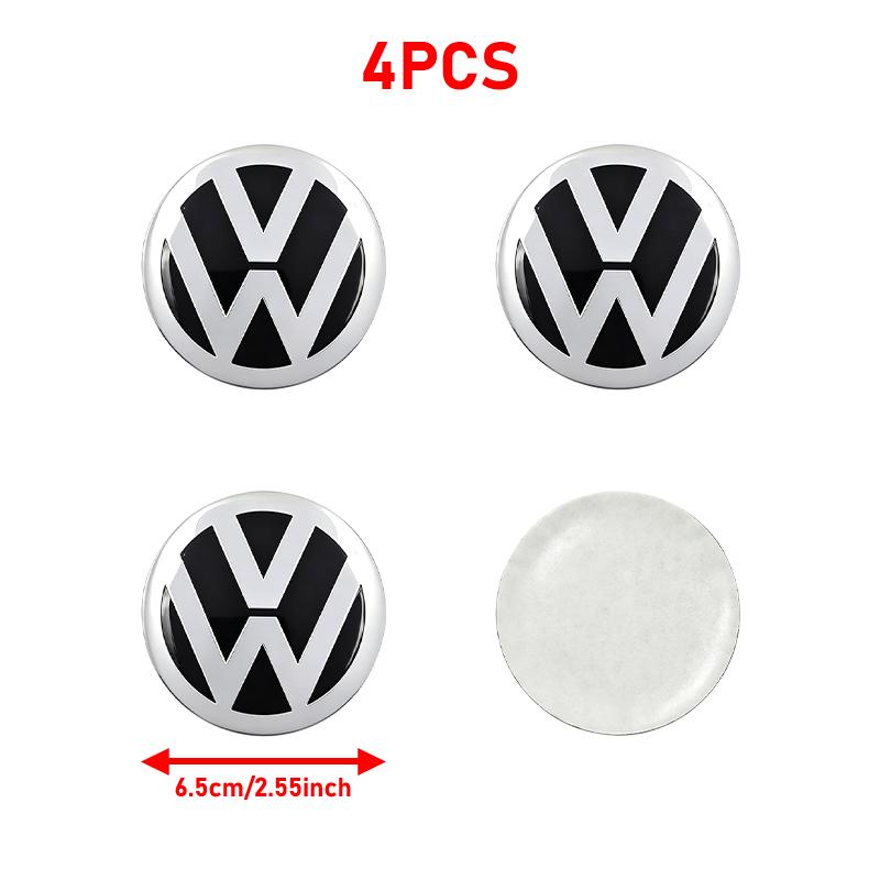 4Pc 56mm 60mm 65mm Car Logo Wheel Center Hub Caps Badge Sticker Emblem Decals For VW GTI Golf 6 Polo R-Line CC Passat Tiguan B7 EA1