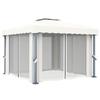 VidaXL Tonnelle avec rideau 3x3 m Blanc crème Aluminium