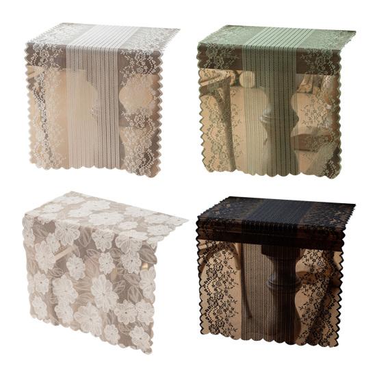 Lace Table Runner Hollow Out Placemat for Dining Table Dresser Buffet Decor Wrinkle-Free Protective Tablecloth for Dining Home Wedding Party