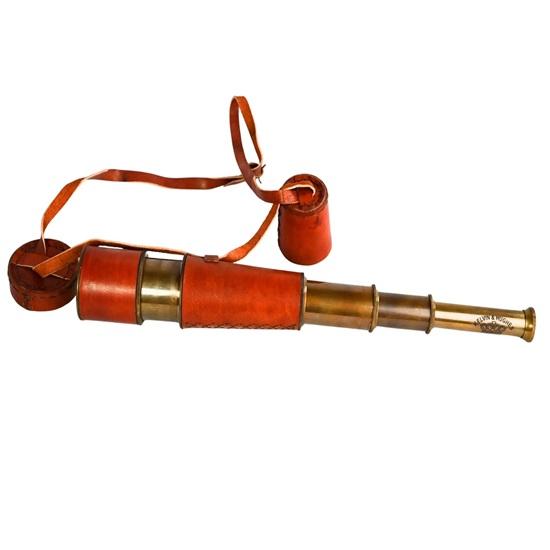 45,72 см Ручной латунный подзорный телескоп с кожаным чехлом Морской декор, пиратский стиль