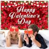 Red Valentine's Day Photography Backdrop Celebrate Happy Valentine's Day Banner  Home Party Decor
