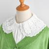 Женский ажурный цветочный съемный воротник, женская белая блузка с отворотами, топы с поддельным воротником, женские съемные накладные воротники