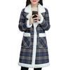 Womens Casual Fashion Coat Ladies Printed Winter Overcoats Female Midi Plush Warmer Outwear