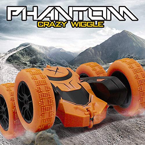 ROBOT PLAZA Радиоуправляемая машина, Внедорожник, RC Акшн Багги, 4WD, Двусторонняя, Игрушка для детей, Мальчиков, 4WD, Быстрая (оранжевый)