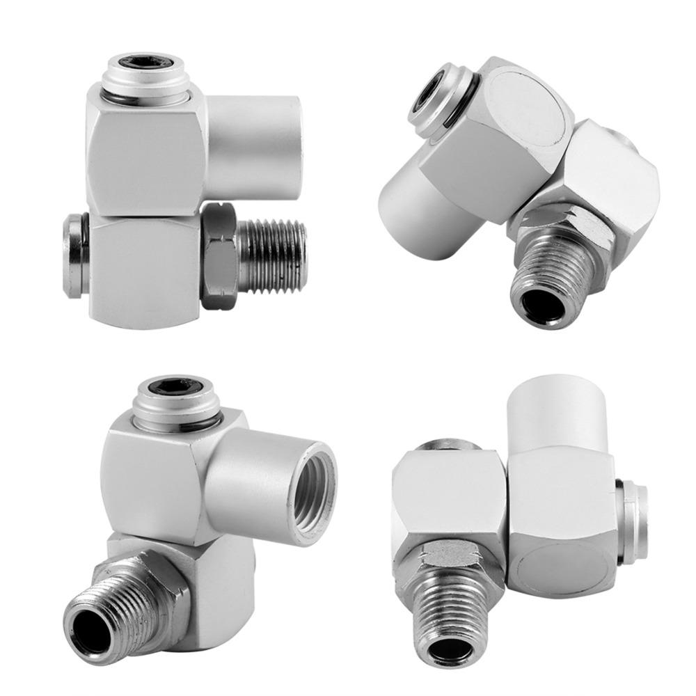 4Pcs 1/4NPT Thread Universal Swivel Connector Pneumatic Connector Air Pipe Connection