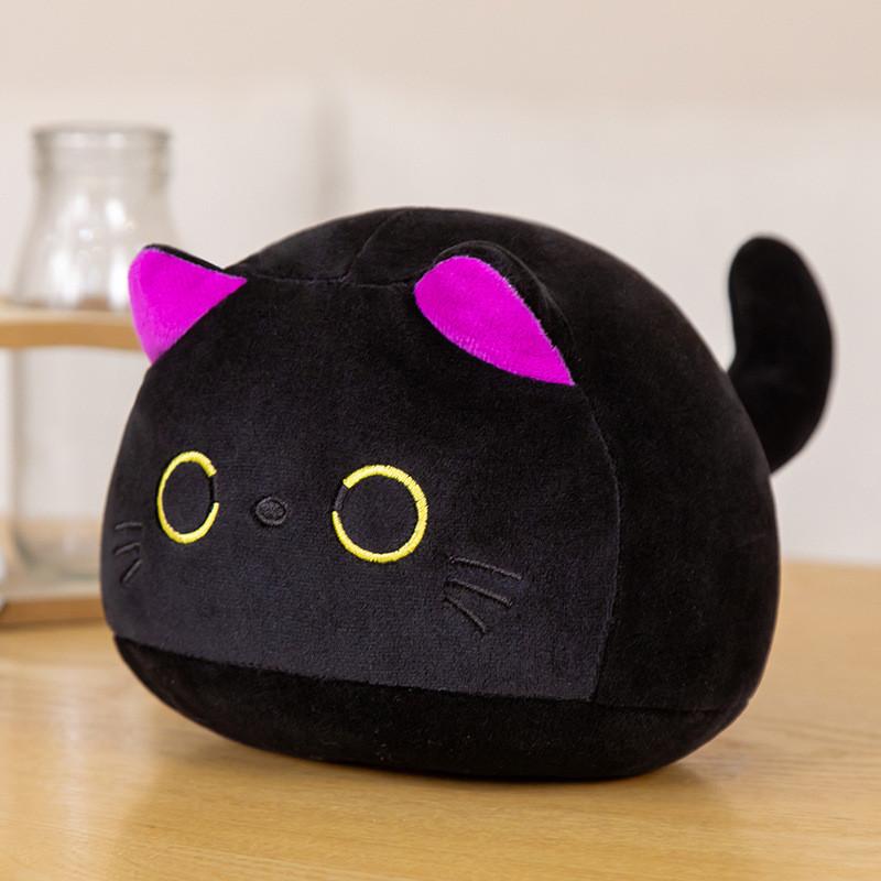 Cat Black Ball Plush Toy Cartoon Stuffed Doll Bedroom Decorations Kids Gift
