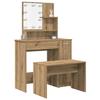 VidaXL Vanity Set with LED Lights Reclaimed Wood Engineered Wood, Dressing Table, Makeup Table, Makeup Desk, 3329185