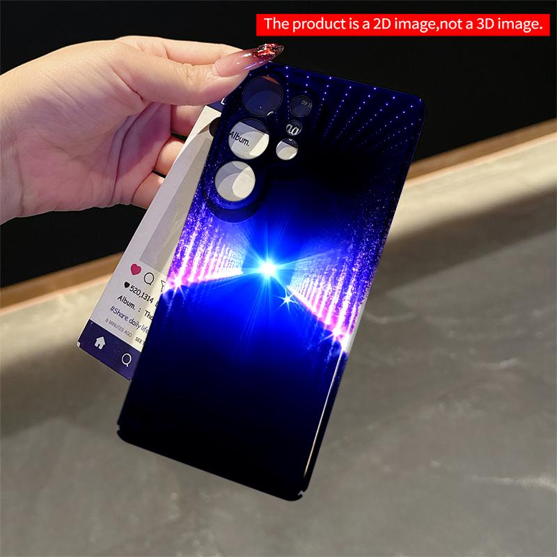 2DFlat Samsung phone case Cosmic Blue Light Show Applicable to Galaxy S22 S23 S24 S25ULTRA S26 A12 A13 A14 A15 A16