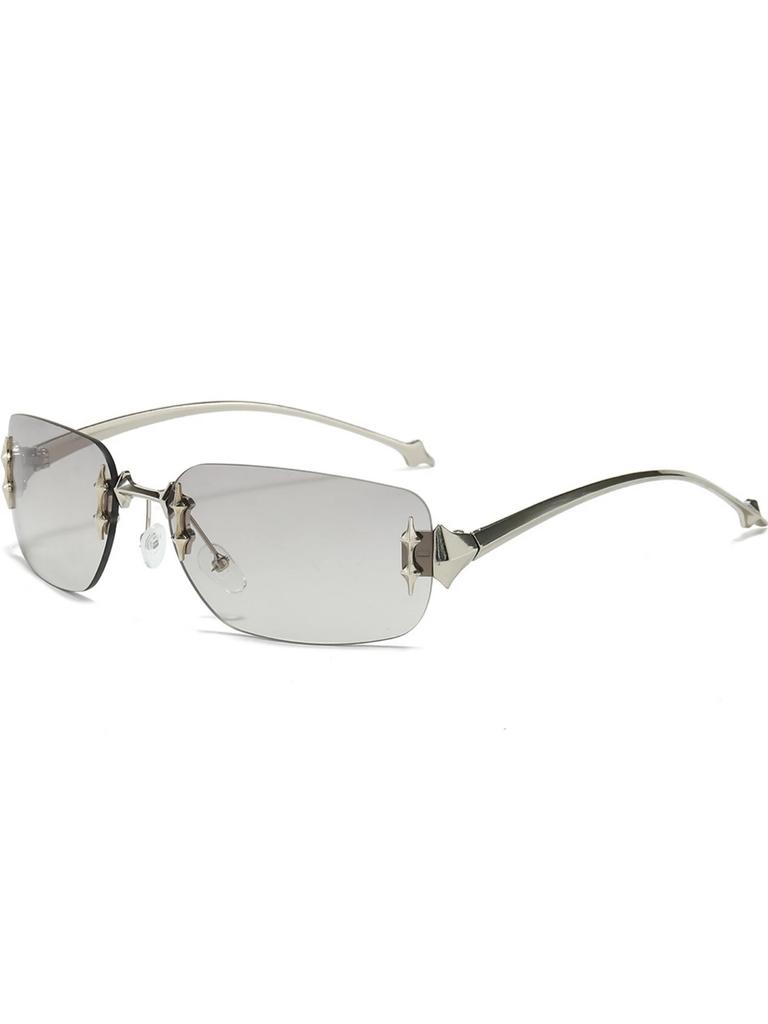 Ретро-очки без оправы в стиле Y2K, Панк, Женские, Золотые, Легкие, Удобные, UV400, Модные Аксессуары