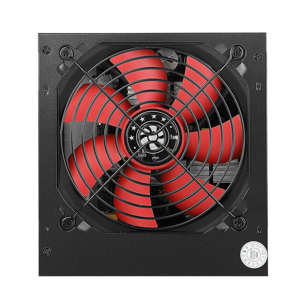 JAZPER 600W Бесшумный блок питания, Номинальная мощность 500 Вт, Двойной 6-контактный, Поддержка задней прокладки кабелей для игровых ПК