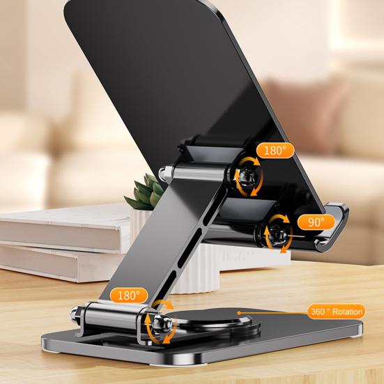 Алюминиевый держатель для мобильного телефона, планшета, вращающаяся на 360 градусов силиконовая основа, стабильная поддержка, складной телефон