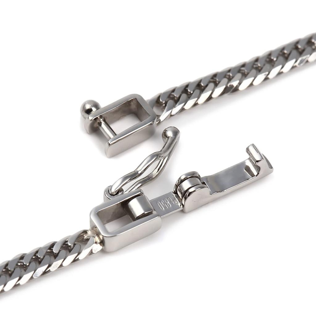 Товары Кихэй Браслет на ногу Платина Двойной 5г 23см Цепь Накатоме Клеймо сертифицированного монетного двора Выгравировано pt850 Золото [Счастливый магазин] Шестигранный Мужской Женский