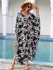 European & American Cotton Print Plus Size Loose Beach Dress Cover-Up for Women