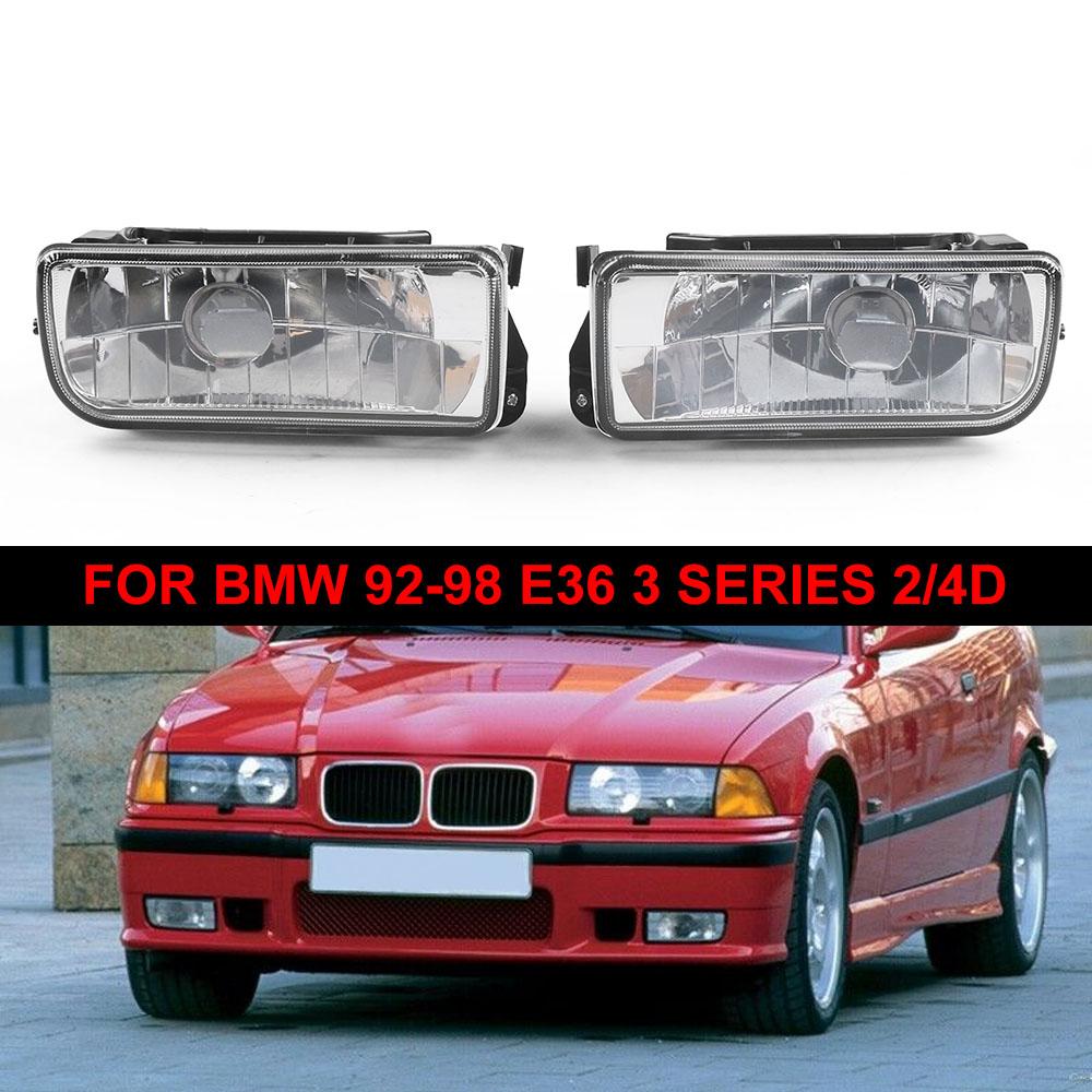 Противотуманные фары, передние кристально прозрачные линзы для BMW 92-98 E36 3 серии 2/4D без пятен, левый + правый 63178357389 63178357390
