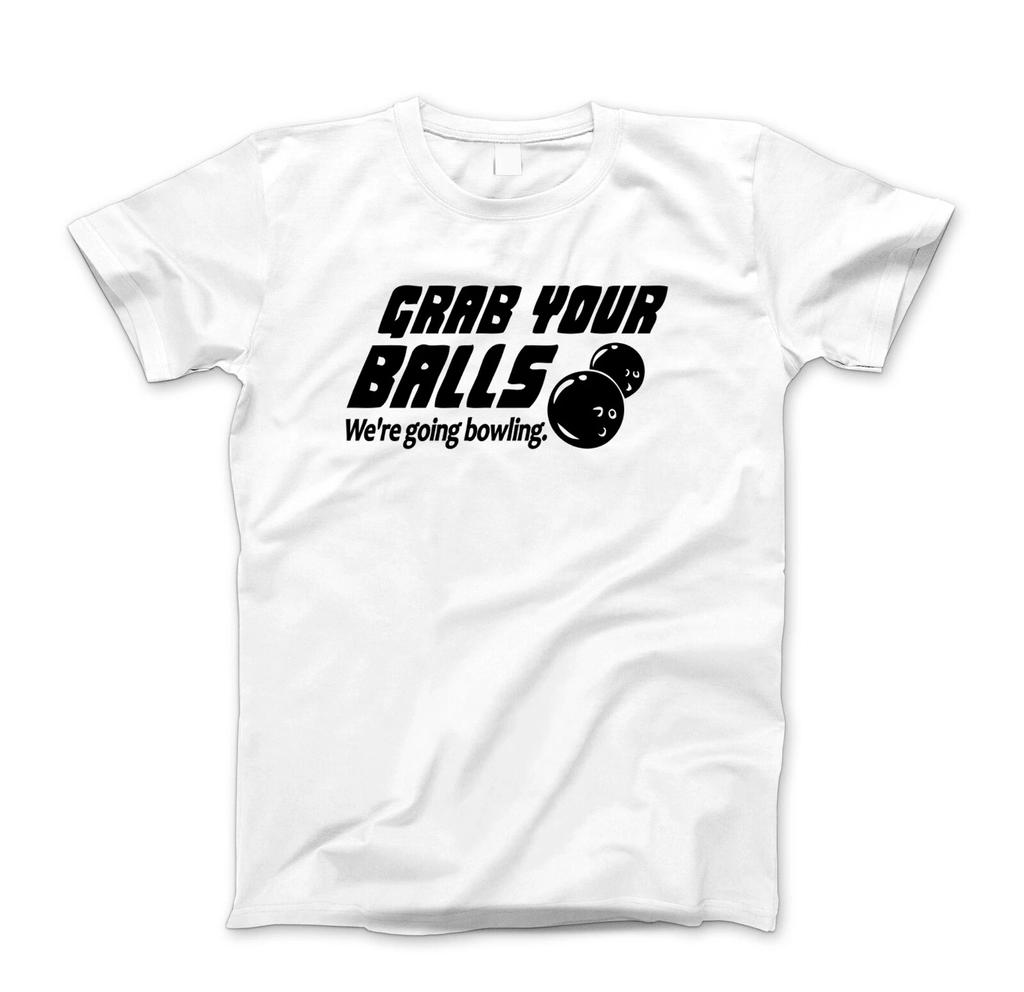 GRAB YOUR BALLS - FUNNY BOWLING Cool Modern White T-Shirt