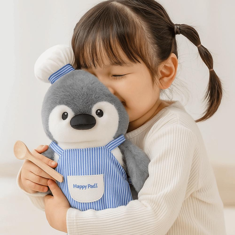 Handmade Chef Penguin Plush Doll Interactive Penguin Painter Stuffed Toys  Home Decor