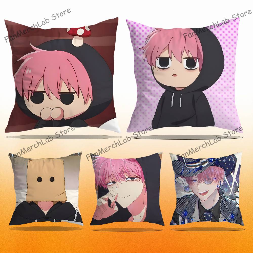 TTamon Anime Fukuhara Pillow Covers Cartoon Sofa Decorative Home Doublesided Printing Short Plush Cute Cushion Cover