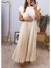 2024 Autumn/Winter European & American Fashion Sleeveless Pleated Maxi Dress