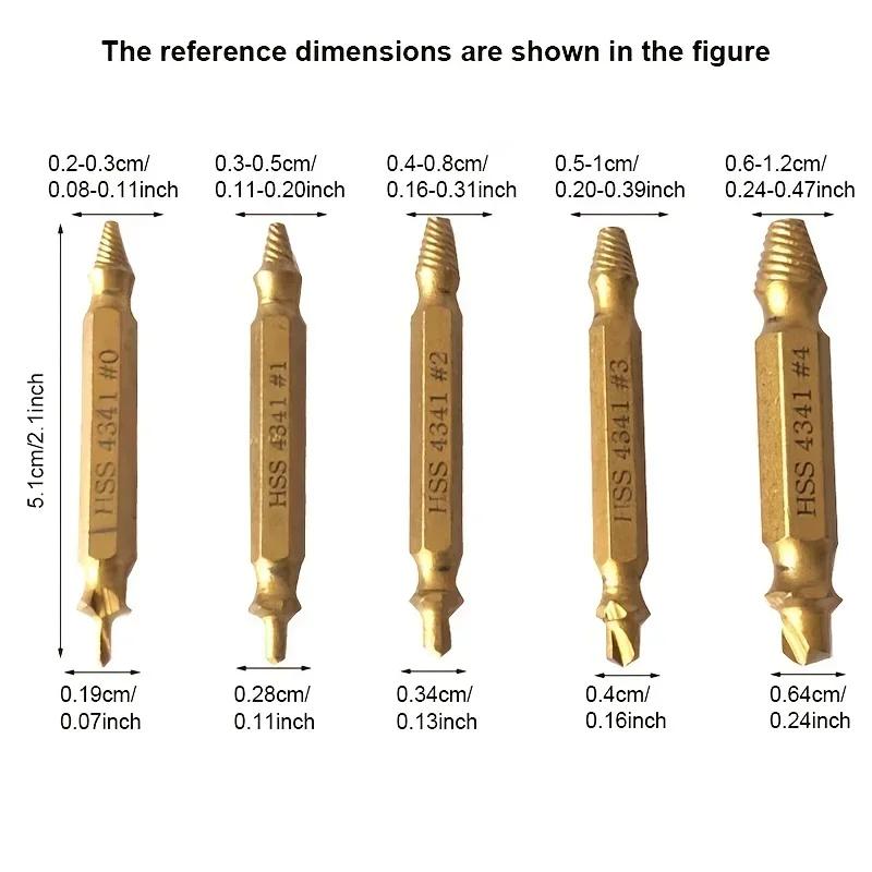 Набор экстракторов поврежденных винтов 6 шт.: Инструменты для удаления винтов с двойной головкой для легкого извлечения болтов и удаления винтов со сломанной головкой - Hig