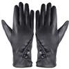 Novel Fashion Women Lady Soft Leather Gloves Winter Warm Mitten Xmas Gift Black