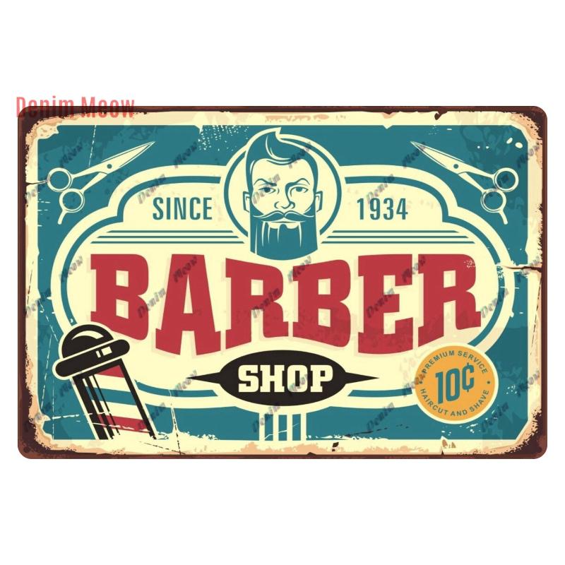 Ретро-табличка для стрижки волос, металлические знаки, парикмахерская, винтажная живопись, настенные плакаты, бар, паб, бритье и стрижка, домашний декор, WY28