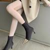 2024 Высококачественная женская обувь, женские сапоги без застежек, модные цветные офисные и карьерные носки, горячая распродажа, остроносые сапоги