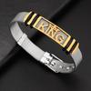 Модный узор King Alphabet браслет-личность для пары панк браслет из нержавеющей стали хип-хоп поп праздничный подарок вечеринка аксессуары