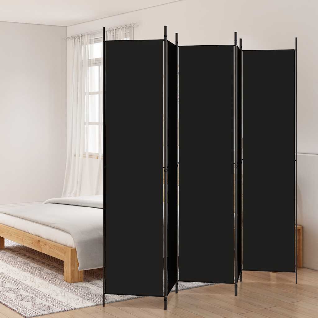 Vidaxl Parawan 5-Panelowy, Czarny, 250X220 Cm, Tkanina