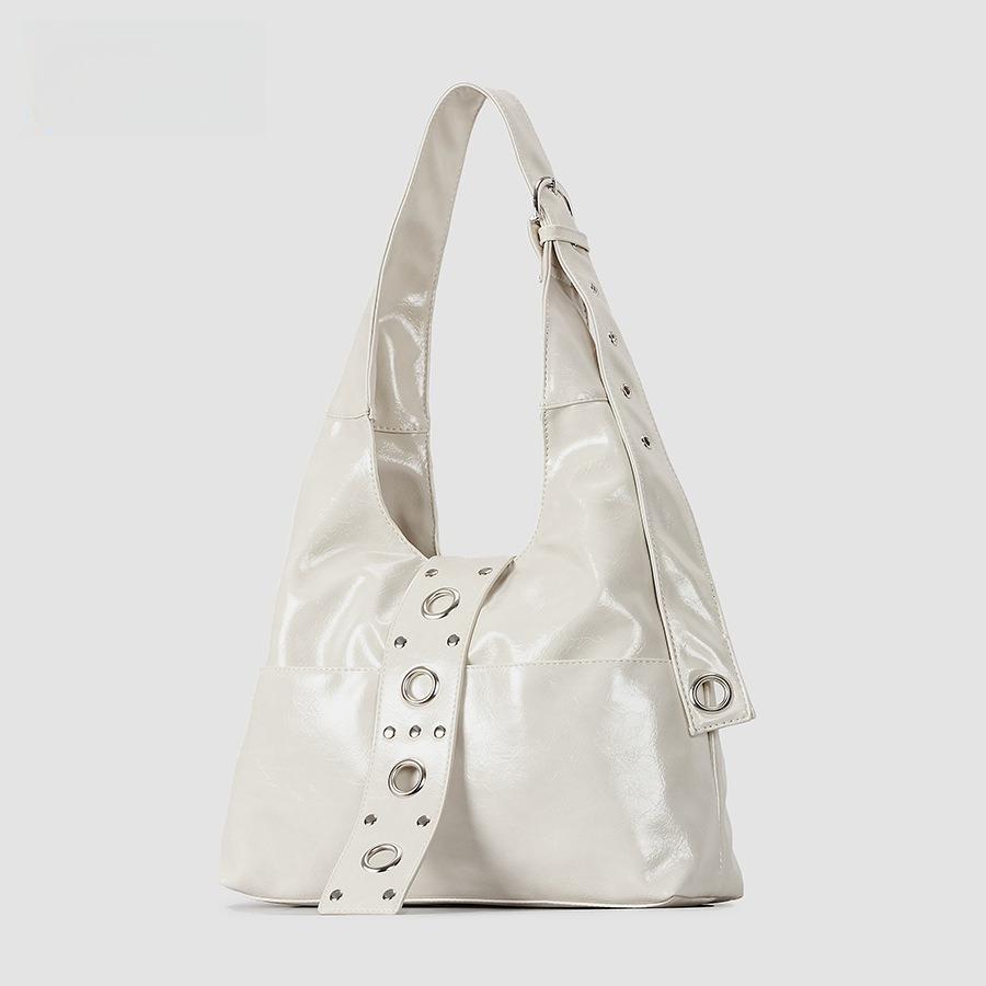Women Top Handle Shoulder Bag Personality Rivet Satchel Tote Hobo Handbag Purse Bag
