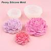 1Pcs DIY Peony Silicone Mold 3D Chocolate Cake Ice Baking Flower Soap Mould Making Tool Resin Mold for Plaster Candle Soap