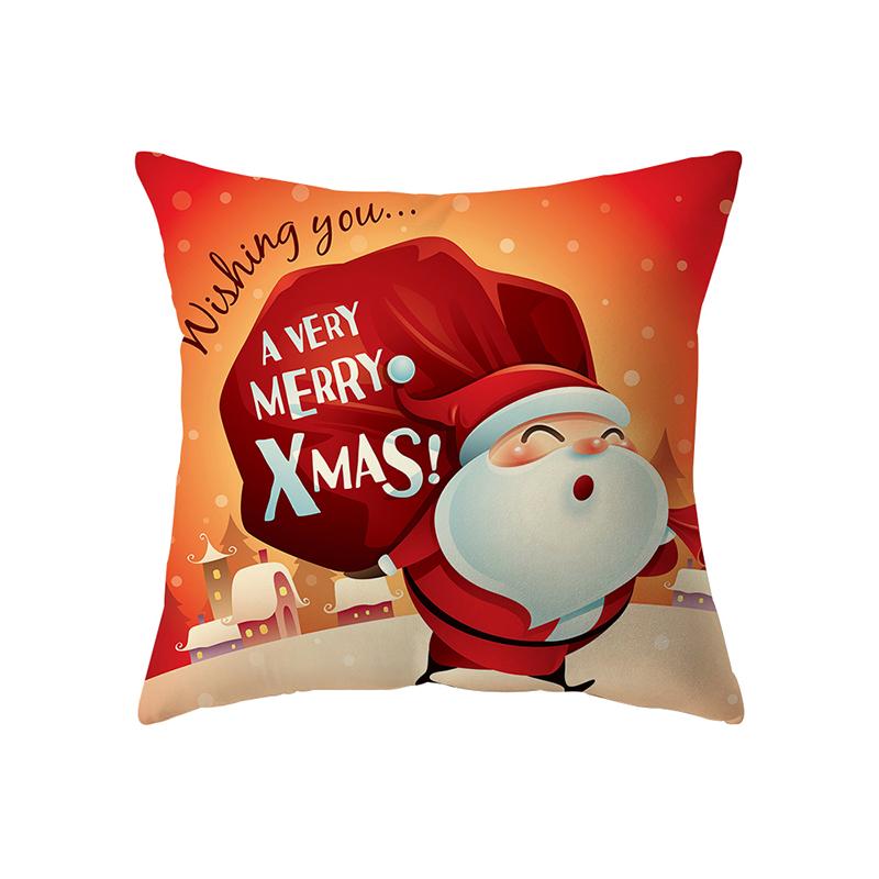 С Рождеством Санта-Клаус с принтом наволочка для дома, гостиной, украшения дивана, квадратная полиэстеровая подушка, наволочка