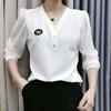 Tops Underwear Shirts for Women Long-sleeved Shirts for Women In Autumn New Chiffon Shirts for Women All-match Pullovers