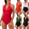 Women's Fashionable Beach One-piece Solid Color Bikini Swimsuit