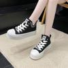 Women's Canvas Shoes Thick Bottom Height Increasing High Top Shoes Trendy Cool Autumn Versatile Soft Sole Board