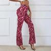 Women Yoga Pants High Waist Water Wave Striped Print Casual Trousers Running Cycling Flared Leggings Loungewear