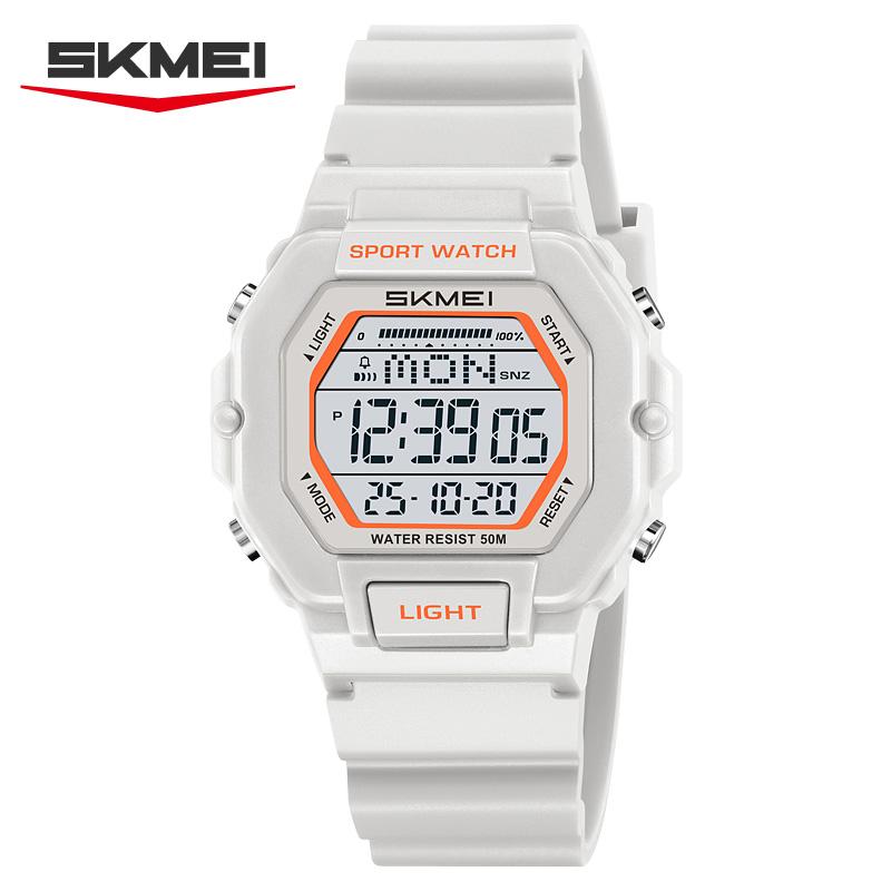 SKMEI 2573 Спортивные цифровые часы для мужчин Винтажный модный бренд Студенческие электронные часы Обратный отсчет Светящийся будильник Календарь