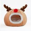 Рождественский домик для домашних животных, пещерная флисовая мягкая кровать, кровать для собаки, щенка, кошки, иглу, теплая конура