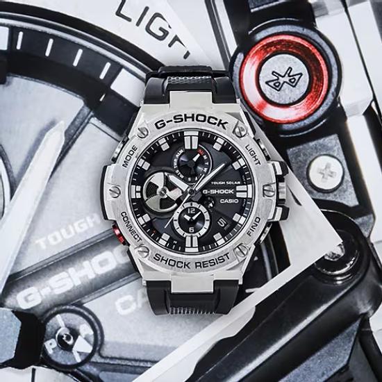 Casio Функция Mobile Link Черный x Серебристый Часы G-SHOCK G-STEEL GST-B100-1AJF Мужские