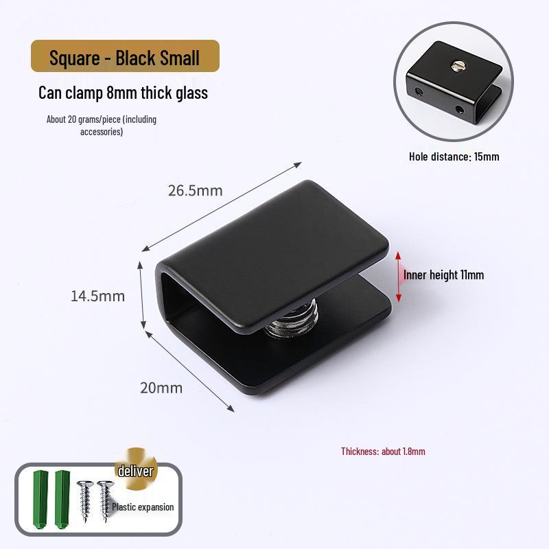 Полукруглый квадратный зажим для стекла из нержавеющей стали, кронштейн для полки