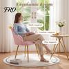 Upholstered Armchair Crown-shaped with Pillow, Reading Chair Wide Seat, Ergonomic Crown Velvet Fabric Wingback for Living Room, Bedroom, Dorm, Office