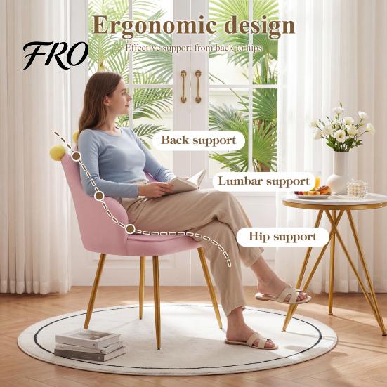 Upholstered Armchair Crown-shaped with Pillow, Reading Chair Wide Seat, Ergonomic Crown Velvet Fabric Wingback for Living Room, Bedroom, Dorm, Office