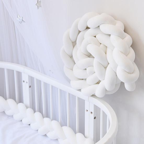 Decorative Cushion All-Around Protecting Sides And Corners of Beds And Sofa Soft PP Cotton Filling Three-Strand Braid Design Crib Braided Accessory