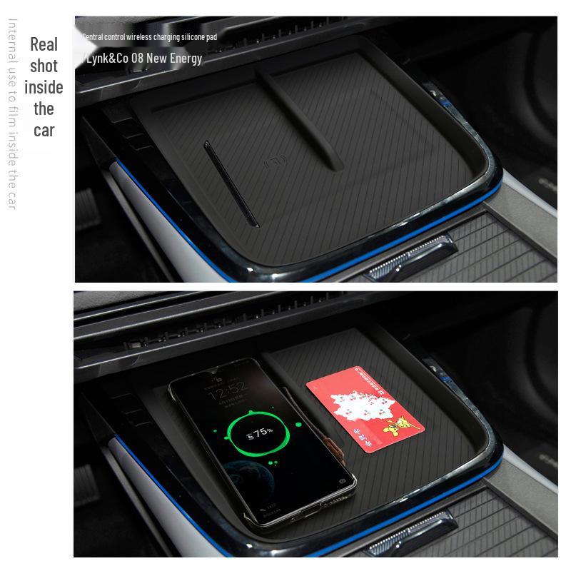Беспроводная зарядка Lynk&Co 08, противоскользящий силиконовый коврик для центральной консоли (Модели 2023-2025 годов)