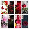 Red Roses Flower For Samsung Galaxy S22 Pro S21 S20 FE Ultra S10 S10E Lite S9 S8 Plus S7 S6 Edge Soft Phone Case