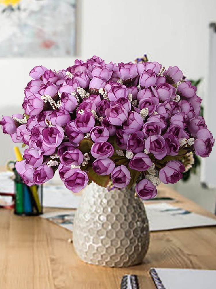 10 шт., искусственный бутон розы, мини-маленький бутон розы, 15 головок/пучок, шелковые искусственные цветы для DIY, свадьбы, дома, рождественский декор, цветочные подарки, реквизит для фотографий