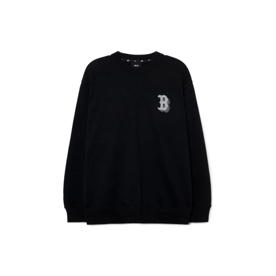 Толстовка унисекс с принтом letter logo Boston Red Sox MLB, с круглым вырезом, черная 3AMTM0131-43BKS